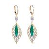 Sparkling Zircon Green Earrings Exude A Versatile Feminine  With A Light  And High-end Earring Clasp