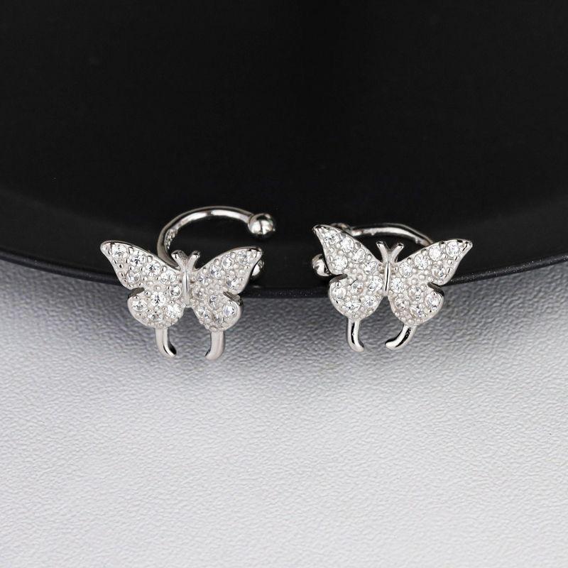 

Diamond Butterfly Ear Clips Women s Light Luxury Niche Design, High-end Temperament No Ear Piercings Ear Bone Clips, Earrings.