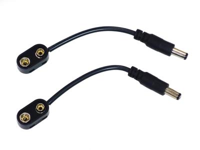 Pedal Power Supply Snap Connector 13CM 9V Battery To AC Adapter Jack Converter Center Negative Type I of ENERGY CHAINEffects (Set 2)