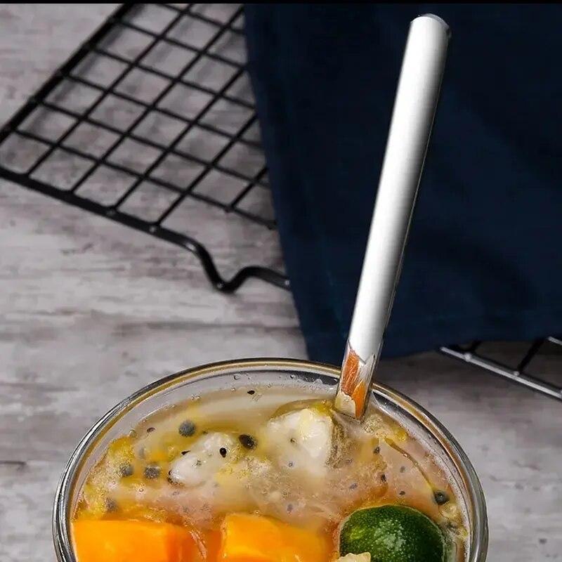 5ks 304 lžic z nerezové oceli Lžíce na zmrzlinu Lžíce na kávu s dlouhou rukojetí Lžíce na míchání Kuchyňské náčiní