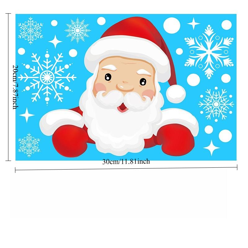 Noel Pencere Çıkartmaları Xmas Ağacı Ev Kar Tanesi Cam Çıkartması Mutlu Noeller Dekorasyon Ev Navidad Hediyeleri Noel