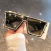 Extra Large Square Luxury Rhinestone Fashion Prop sunglasses for Photo Shoots