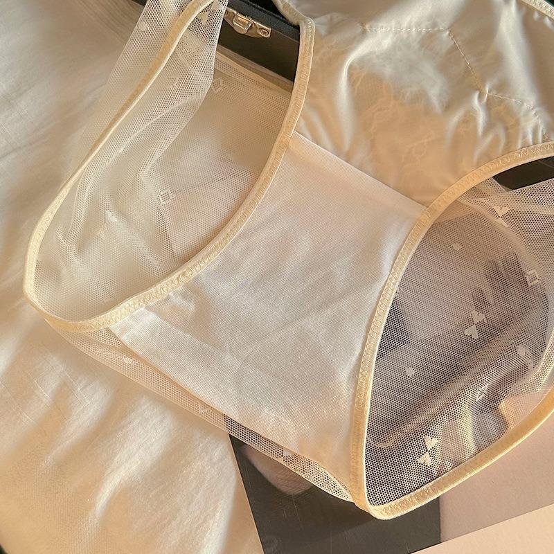 Sweet Panties for Women Sexy Mesh Underwear Romantic Embroidered Ruffled Hip Briefs