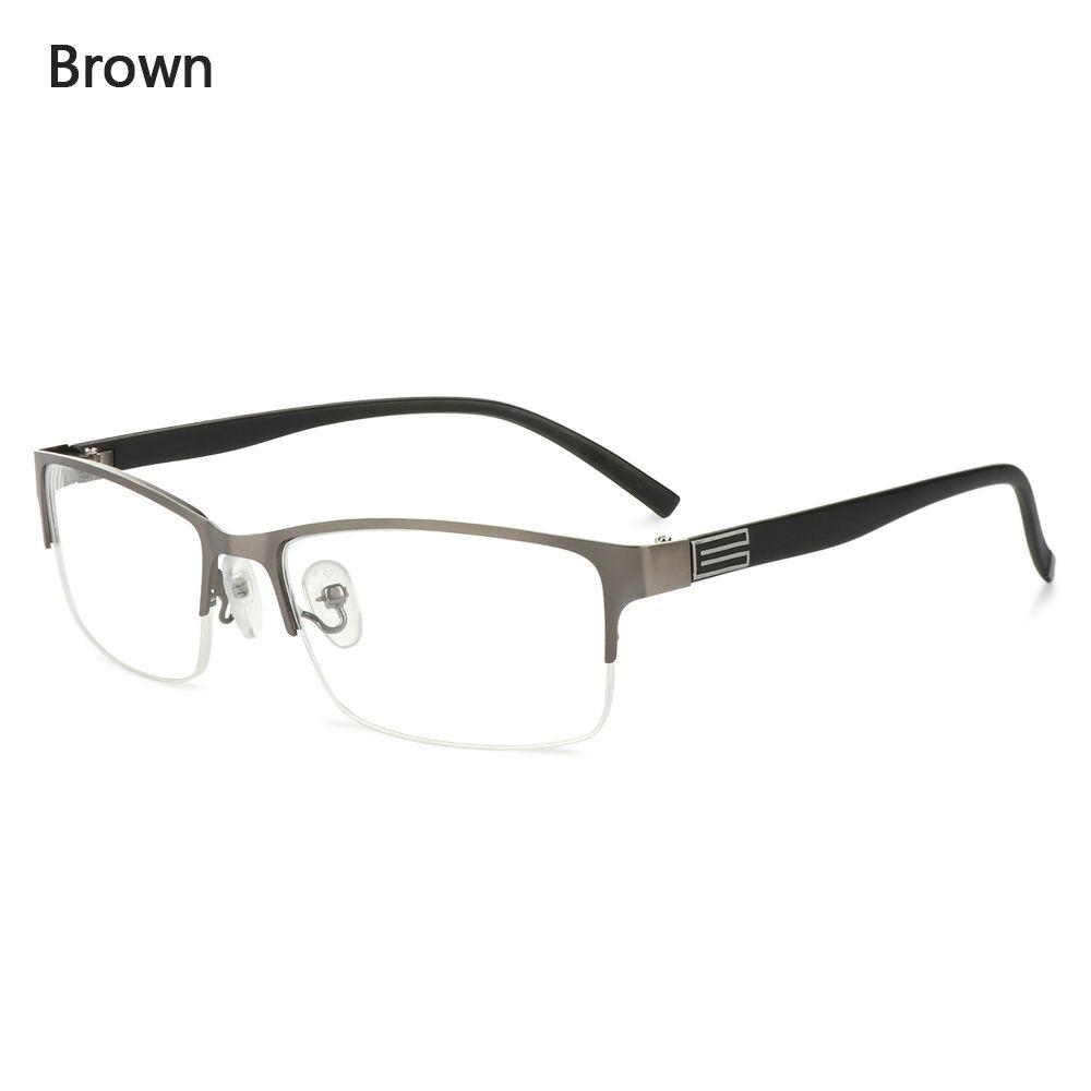 Half Frame Nearsighted Glasses Anti Blue Light Men's Commercial Glasses Finished Nearsighted Glasses Eye Protection with Diopter -10~60