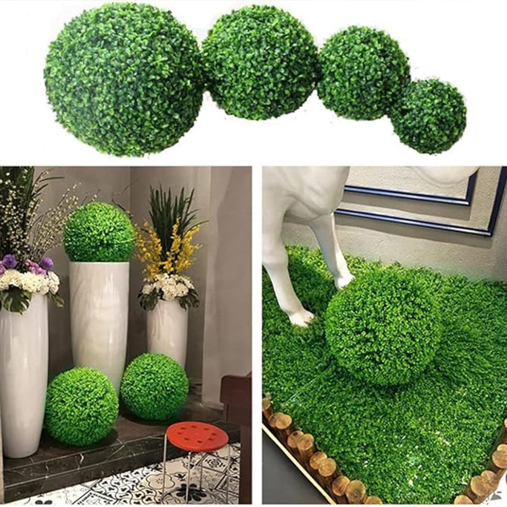 2piece Faux Plant Topiarys Balls For Office Home Garden Balcony Decoration Lifelike Hanging Boxwood