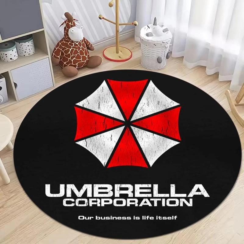 Resident Evil Tryckta Cirkulära Mattor för Sovrum Sängkant Golvmatta Amerikanskt Drama Vardagsrum Rund Matta Soffa Kaffebord Dekoration