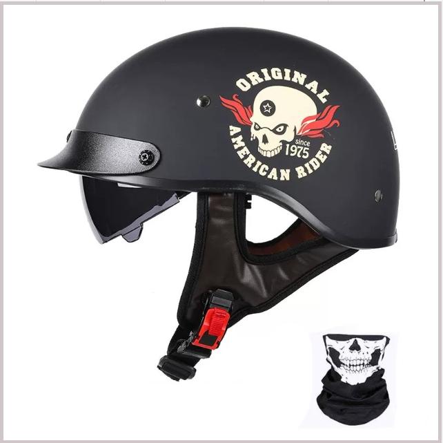 3C Certified Half Helmet Vintage Motorcycle Helmet Harley Motorcycle Helmet Electric Vehicle Bucket Helmet