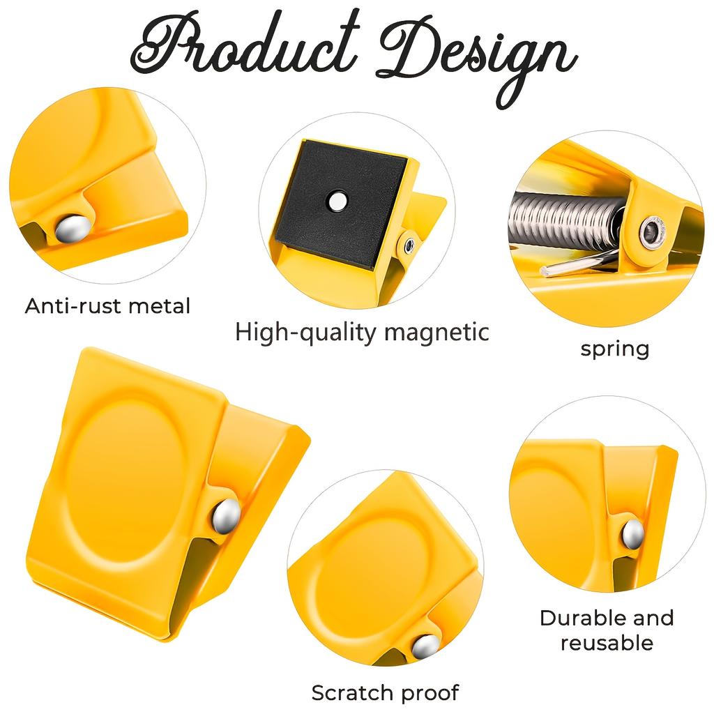Kraftige 1/4/8 stk. Magnetiske Clips - Whiteboard Magnet Clips - Stærke Magnet Clips
