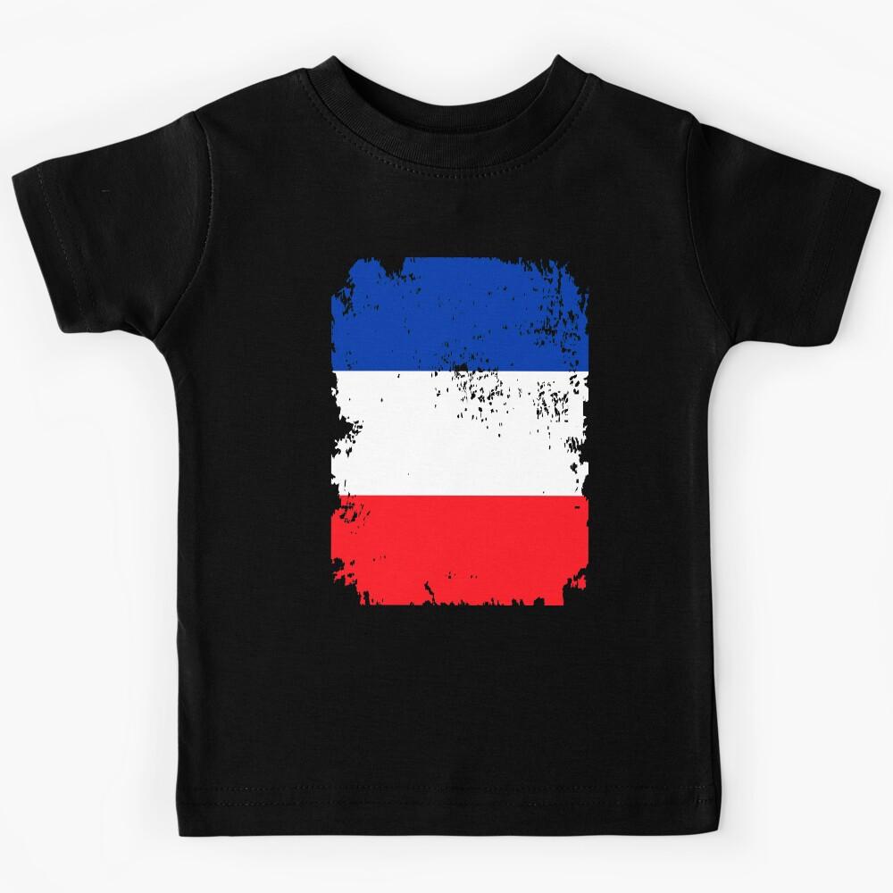 France Flag Vintage - Distressed Flag of France Kids T-Shirt 100