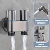 Stainless Steel Toilet Spray Gun Set With Dual Outlet Switch, High-Pressure Bidet Sprayer With Extended Reach, Non-Drill Rotating Bracket