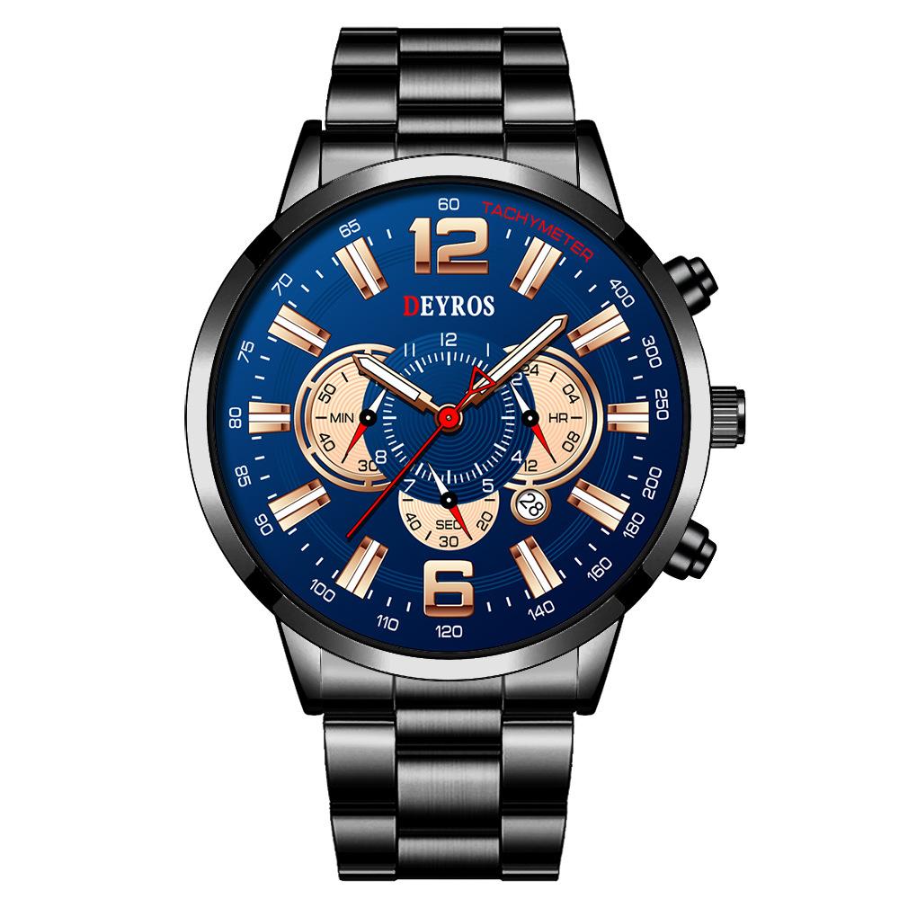 Men'S Watch Fashion Student Calendar Luminous Quartz Movement Watch