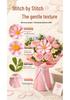 Handmade Knitted Yarn Bouquet: Crocheted Roses, Lilies, Tulips, and Gesang Flowers for Valentine's Day