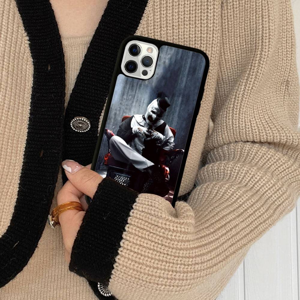 

T-Terrifier Funny Horror Phone Case For IPhone 16 Pro Max 15 14 Plus 14 13 12 11 17 PC+TPU Cases Back Cover iPhone 17 Air