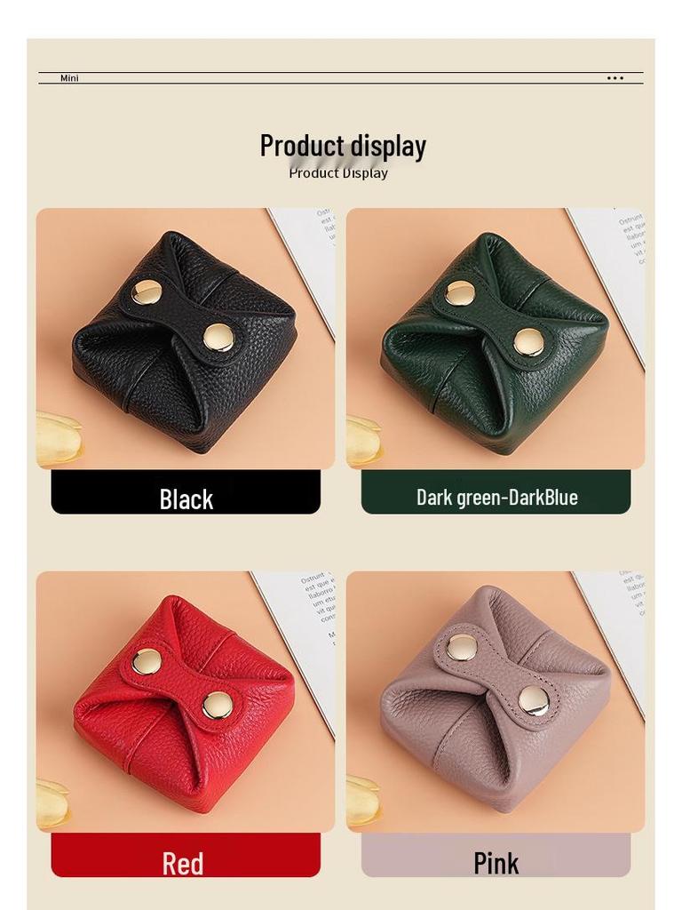 Stylish Mini Cowhide Coin & Lipstick Purse for Women
