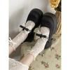 White round head Japanese jk with skirt platform small leather shoes summer shallow mouth Mary Jane single shoes