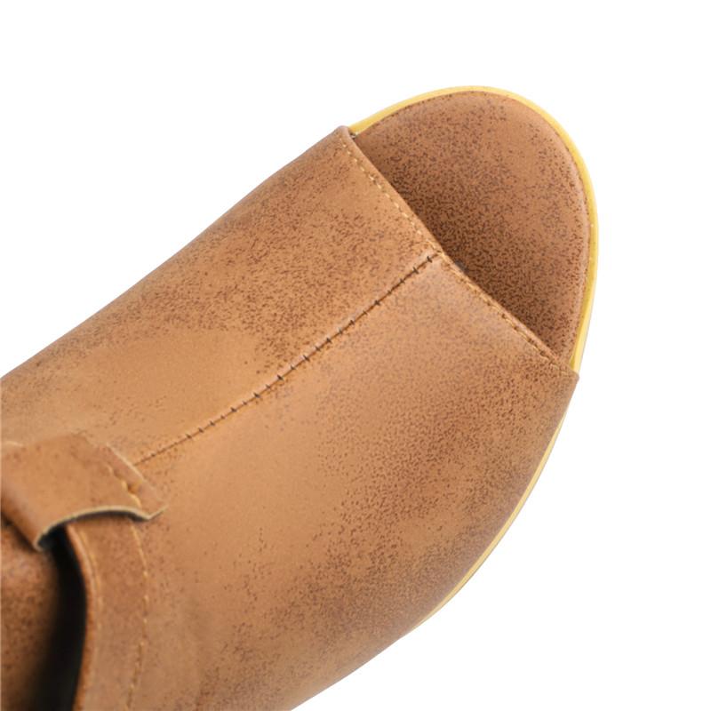 Women's High-heeled Sandals Spring and Summer New Thick Heel Large Size Casual Fish Mouth Roman Sandals