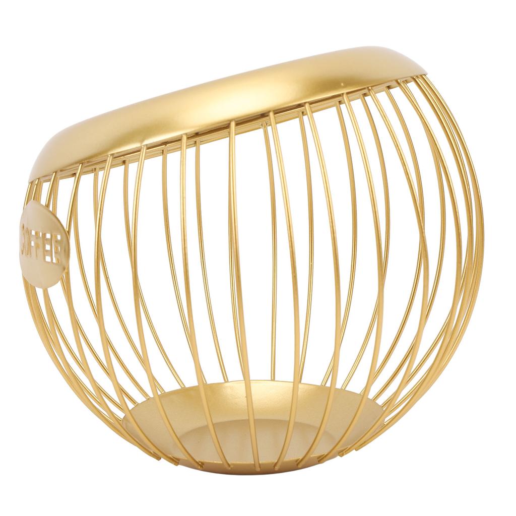 Coffee Pod Holder Wire Basket Large Capacity Iron Coffee Pods Storage Basket for Coffee Bar Counter Desktop