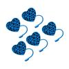 5pcs Straw Lid Reusable Silicone Straw Covers Heart-Shaped Leopard Print Straw Plug for Tumblers Cup Accessories Home