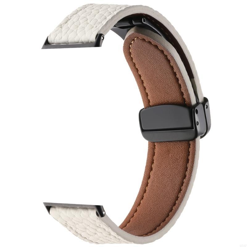 95AF Versatile Leather Watch Strap with Breathable Designings Fashionable Leather Replacement Strap Watch Band for Fit 3