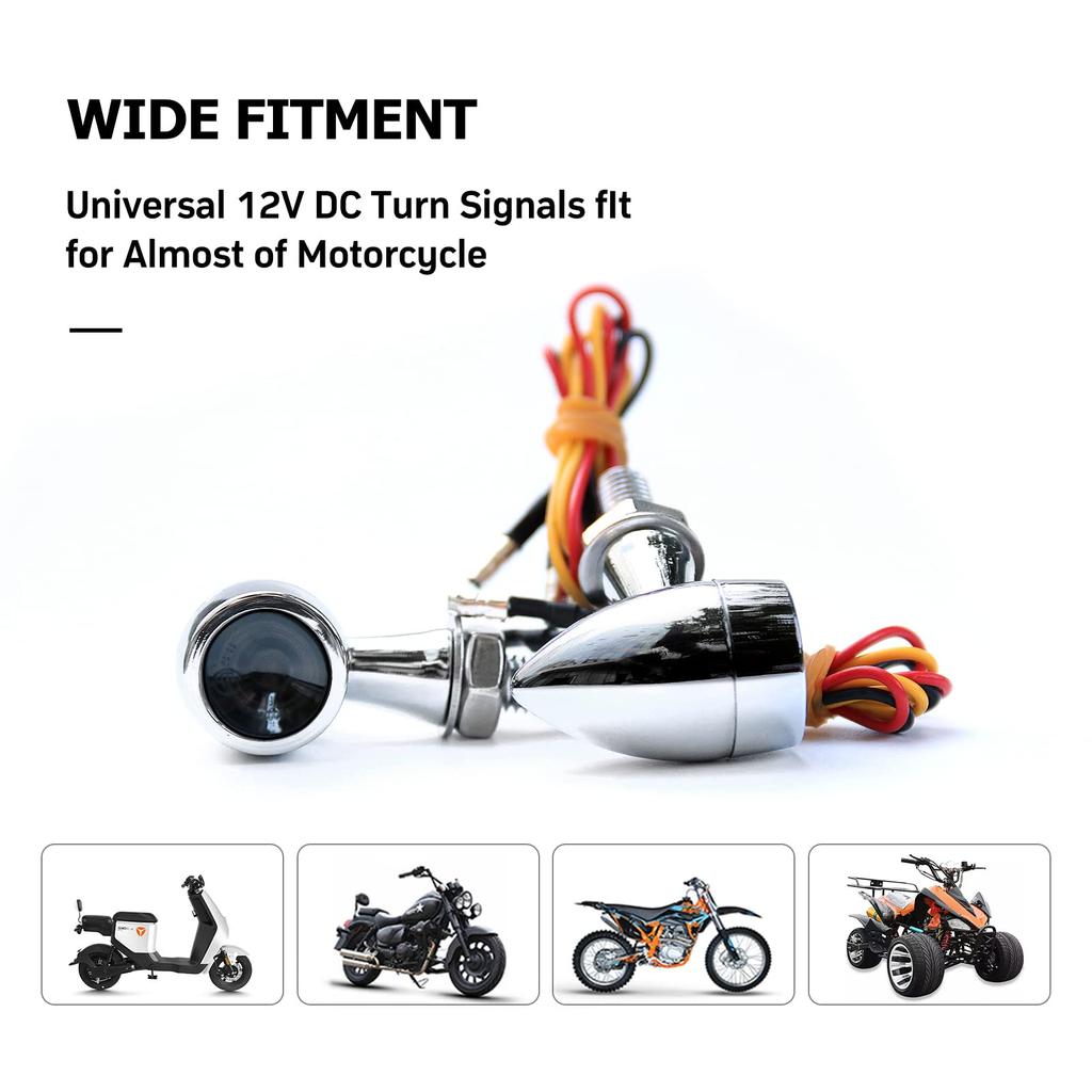 WTZMOTO Motorcycle Rear Directional Light LED Chrome