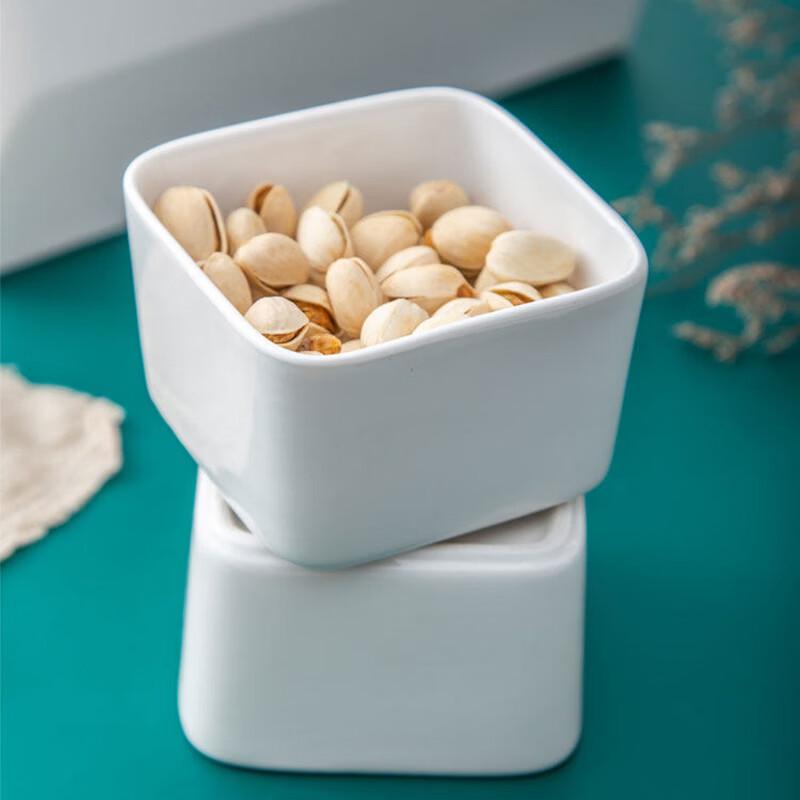 White Ceramic Square Bowl