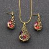 Jinyuan Fashion Jewelry Indian Antique Bronze Plated Ethnic Water Droplets Earrings Design Traditional Jewelry Sets for Women