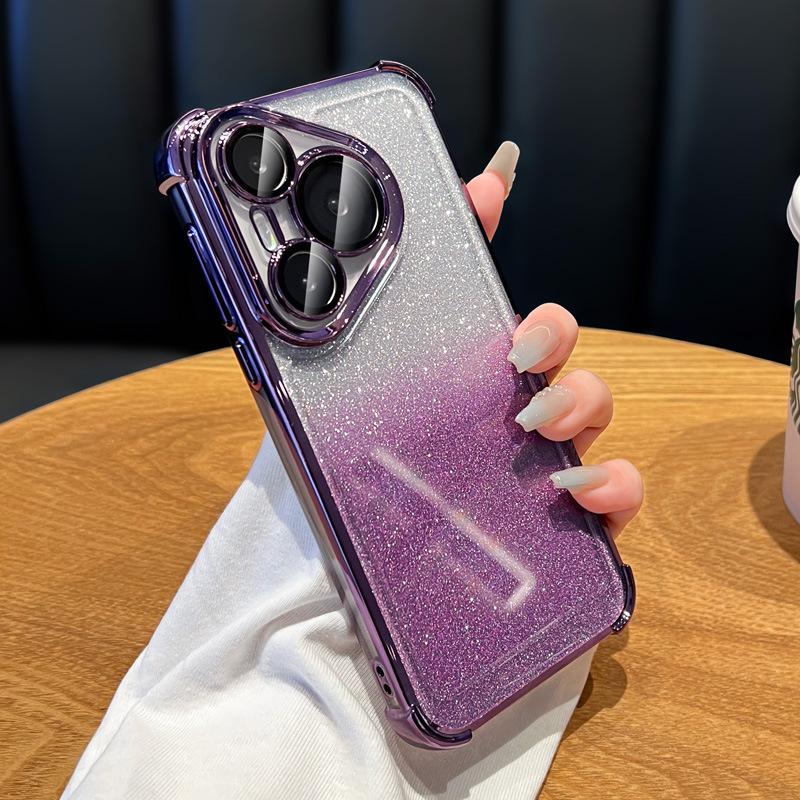 Applicable To Huawei Pura70 Mobile Phone Case Honor 300pro Silicone Cover Lens Film X60 All-inclusive Anti-drop Transparent Soft