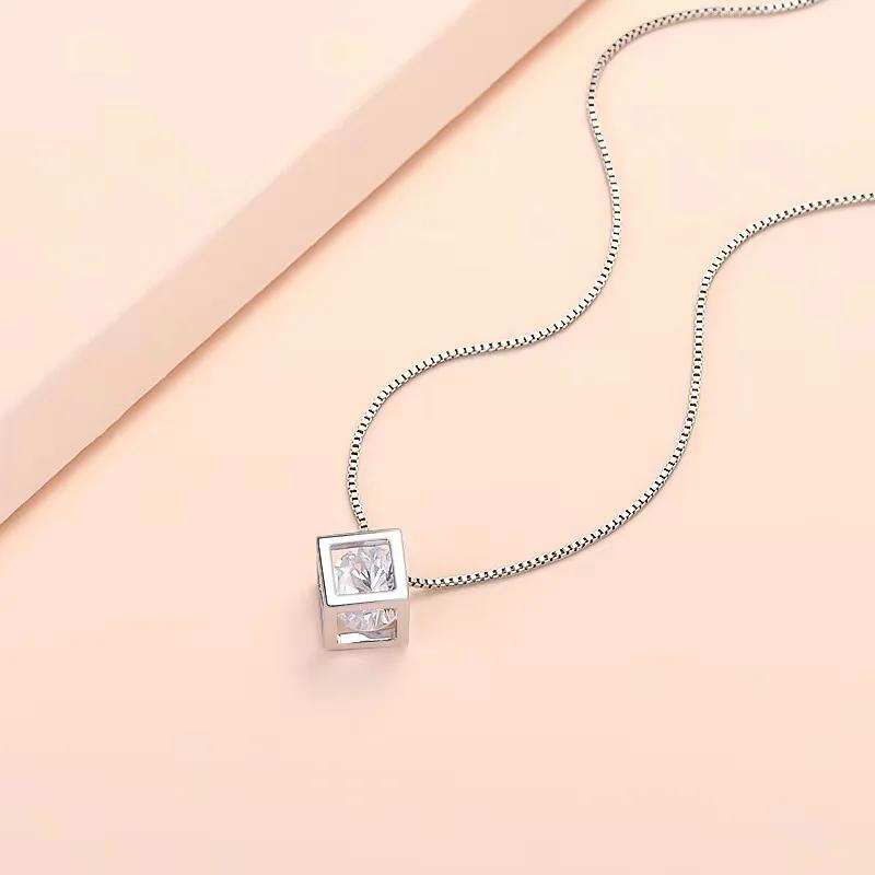 

Copper Crystal white charms chain Necklace For Women Wedding Charm Jewelry luxury 45-60cm Y21347YY-