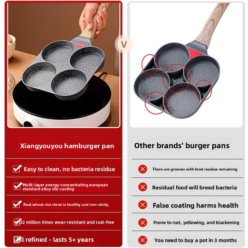 Frying Pan Household Mini Four-Hole Maifanshi Fried Egg Artifact Breakfast Fried Egg Pot Small Egg Burger Pot