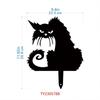 1 Stück Metall-Gartenstecker mit schwarzer Katze – Dekorative Stecker für den Außenbereich | Tierstatuen in Silhouette für den Garten | Stilvolle Gartendekoration aus Metall