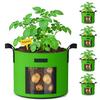 10 Gallon Potato Grow Bags 5 Pack Thickened Nonwoven Fabric Planter Pots with Clear Harvest Window,Handles, Garden Pots for Tomato, Potato,Vegetable