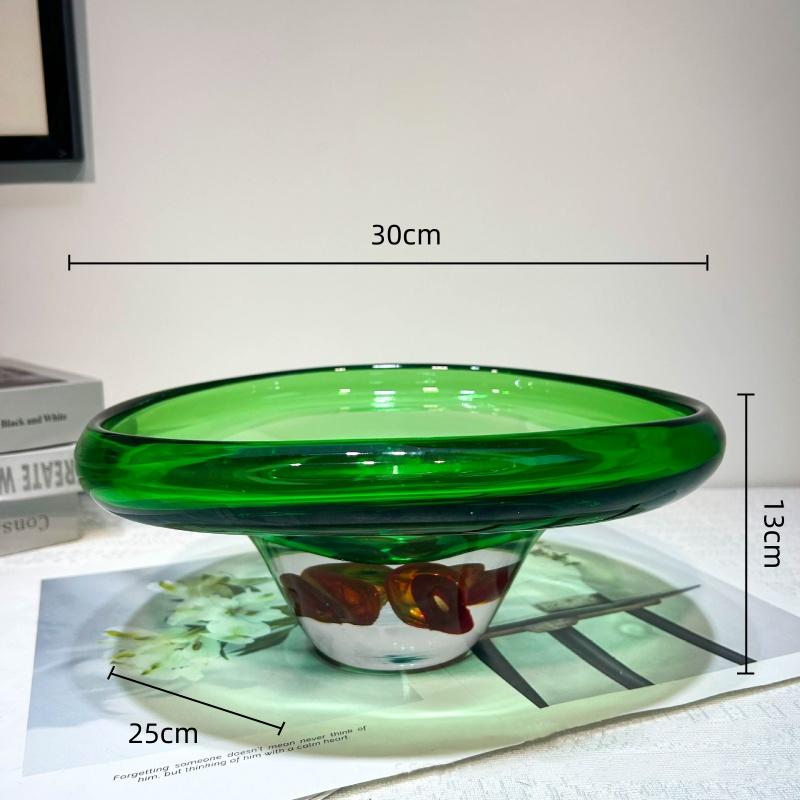 Green Vase Clear Fruit Tray Desktop Storage Container Flower Vase Double Color Transparent Terrarium Home Decoration Accessories