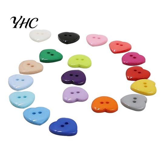 100PCs Heart Mixed Colors Resin Buttons Fit Sewing or Scrapbooking 10mm