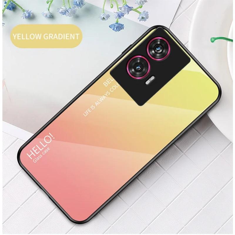 Gradient Tempered Glass Case for Moto Edge 50 Fusion 50 Pro 40 Edge40 Neo Edge 30 Ultra 20 Moto G04 G24 Camera Lens Protection Shockproof Back Cover
