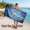 Manchester City Design Strandtuch Mit individuellem Text Großes Handtuch für den Strandurlaub