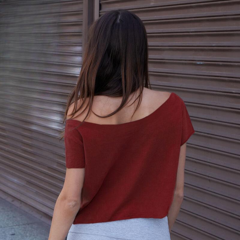 European and American Digital Printed Summer Fashion Personality Short Style Crop Top with Exposed Navel and One Shoulder T-shirt Top