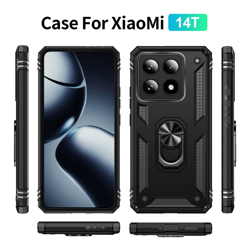 Pro Xiaomi 14T 5G Pouzdro Armor Nárazuvzdorné Magnetický Držák do Auta Prsten Pouzdra Pro Mi 14T 14 T Xiaomi14T Mi14T T14 5G Zadní Kryt