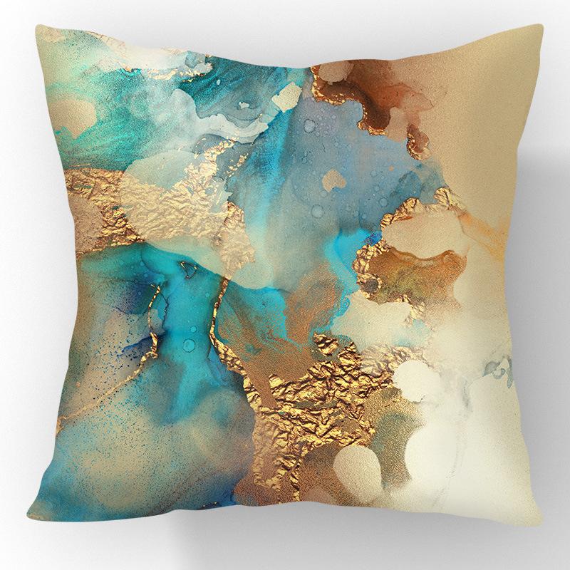 Nordic Gilt Sofa Pillow Short Plush Printed Car Pillow Soft Living Room Decoration Pillow