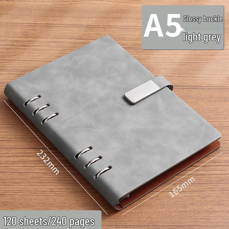 

Customizable Simple Business Loose-Leaf Notebook Binder with Printable Logo 80g 120 Sheets Lined Pages