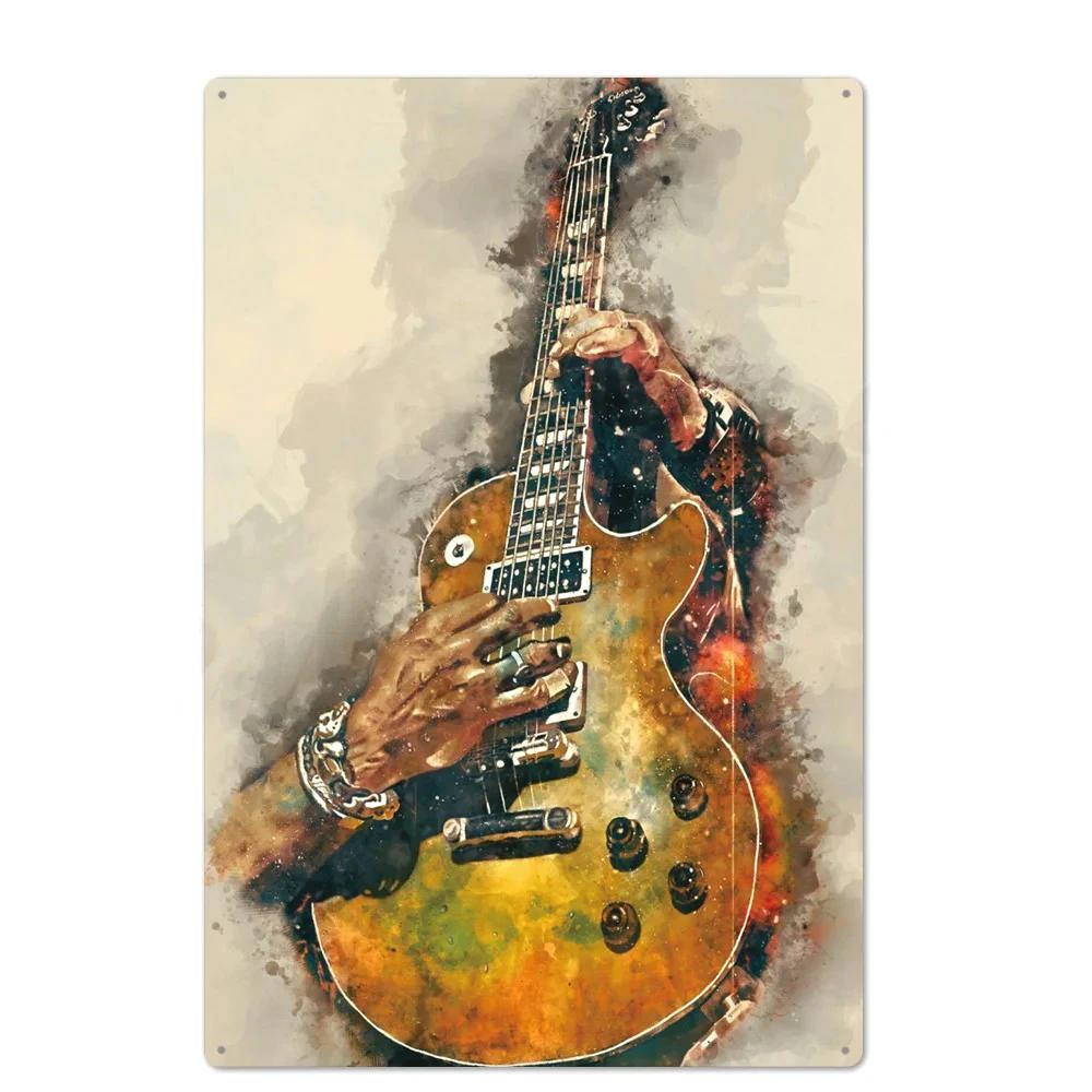 FJ Metal Tin Signs Decor Rock Roll Vintage Metal Sigsn Plaque Metal Posters Retro Rock Home Bar Wall