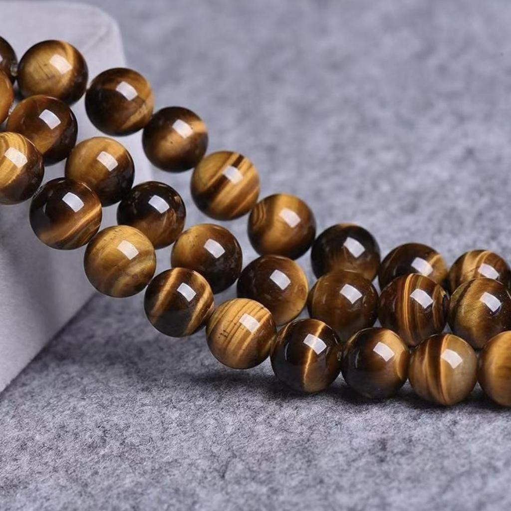 Hochwertiges Blaues Tigerauge Runde Perlen Armband - Halbfertiges Produkt, Auf Lager