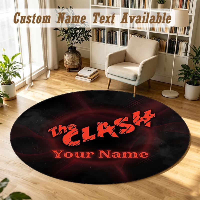 Round Rug Custom NameThe Cure Pattern Non Slip Carpet Home Floor Decor