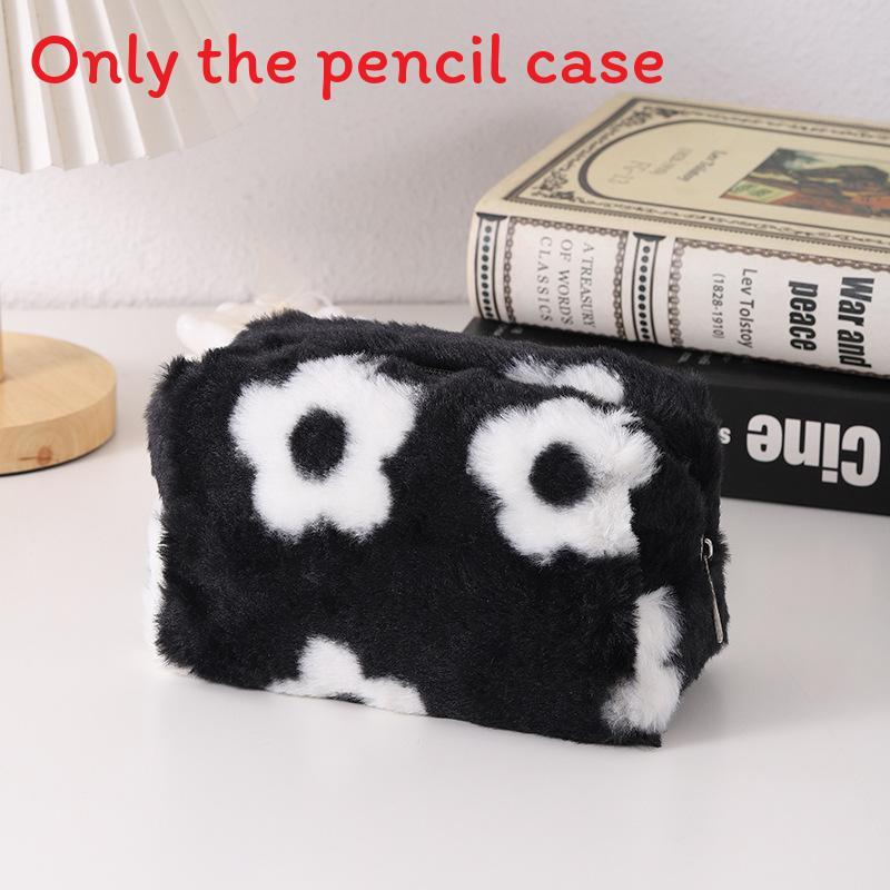 Korean Cute Cartoon Pen Case For Students With Plush Material For School Supplies Organizer