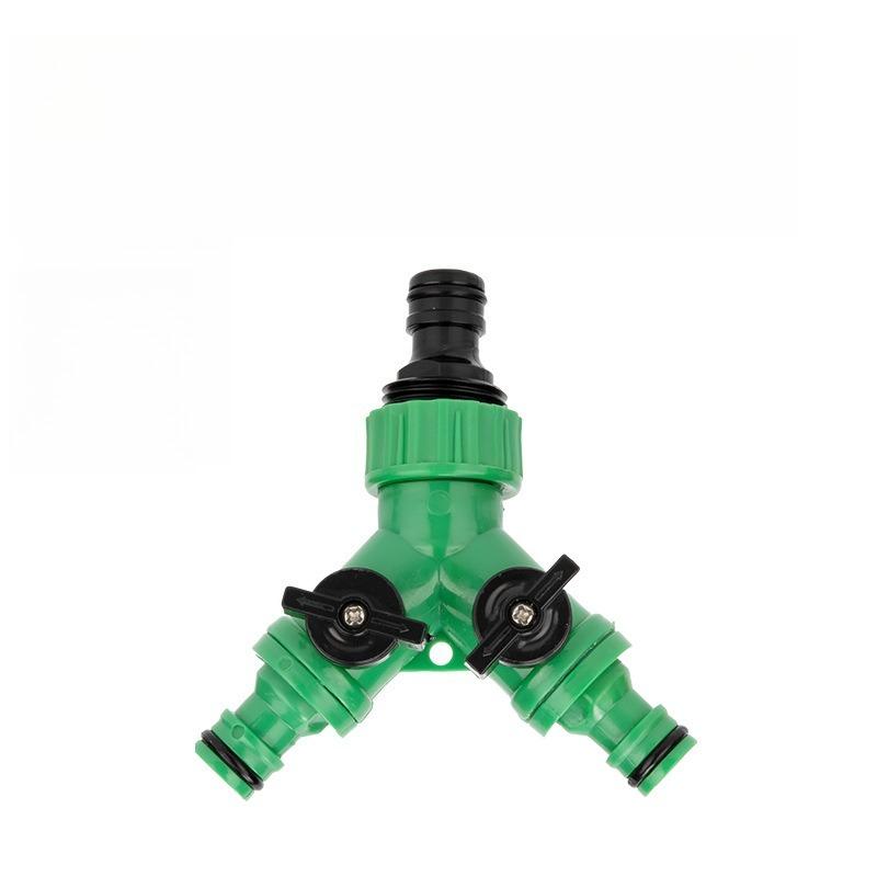 2 Way Garden Hose Splitter Garden Hose Connector with Faucet Watering Shut Off for Landscaping Flower Planting Irrigation