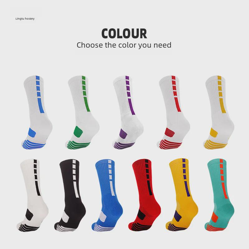 Men's High-Top Basketball and Running Elite Socks with Cushioning