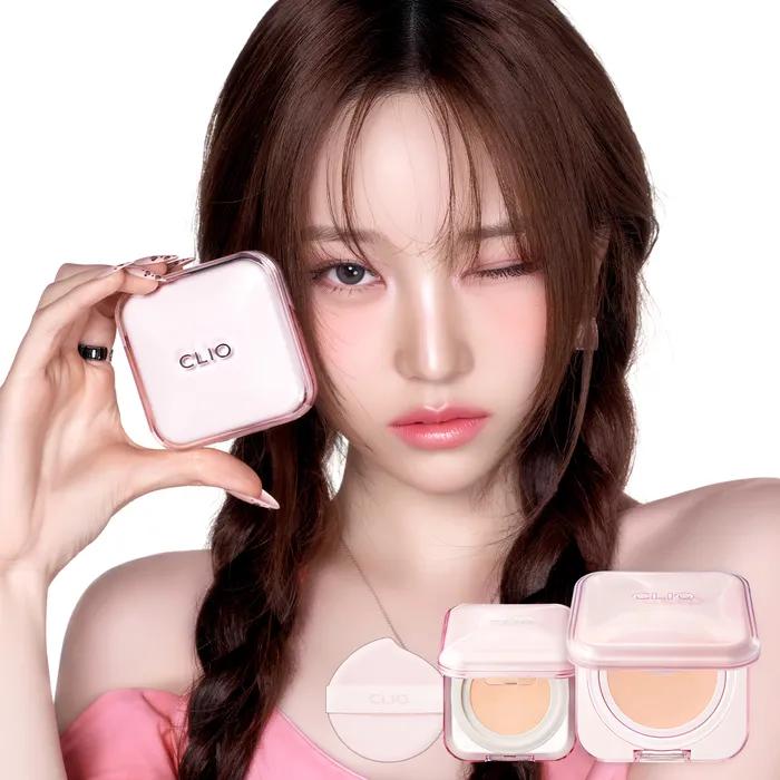 [SET] Clio Kill Cover Mesh Glow Essential Cushion Special Set (Main Product + Refill) + Cushion Mini [Gift] 2 High Glow Puffs 19C Light