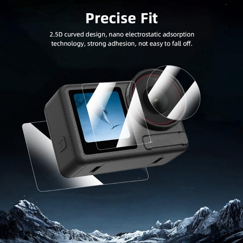 Full Coverage Tempered Glass for Action 5Pro Camera Scratch Resistant and FingerprintProof Screen Film Screen Shield