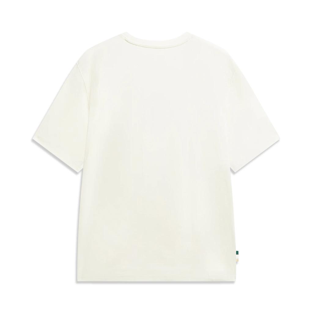 Série Tênis Esportivo Li Ning Letra Gola Redonda Macio Simples Versátil Manga Curta Camiseta Masculina Tops AHSW379-2