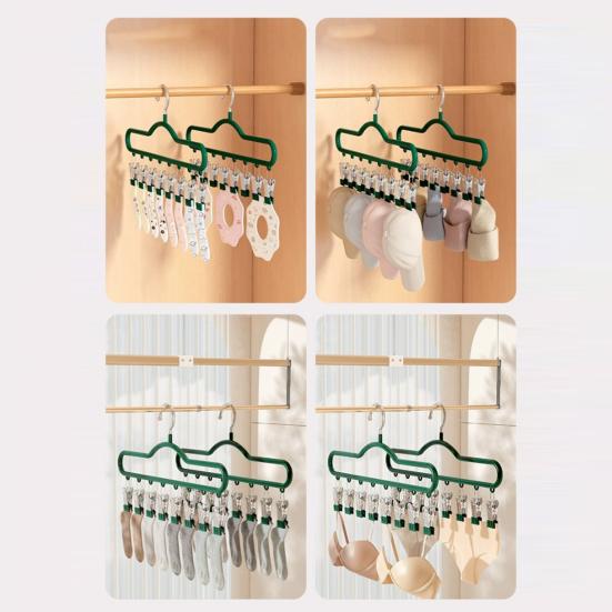1/2/3Pcs Coat Hanger with 8 Clips Multi-Function Storage Hanger Space-Saving Hanging Wardrobe Organizer Jeans Skirts Scarves Belts Towels Accessories