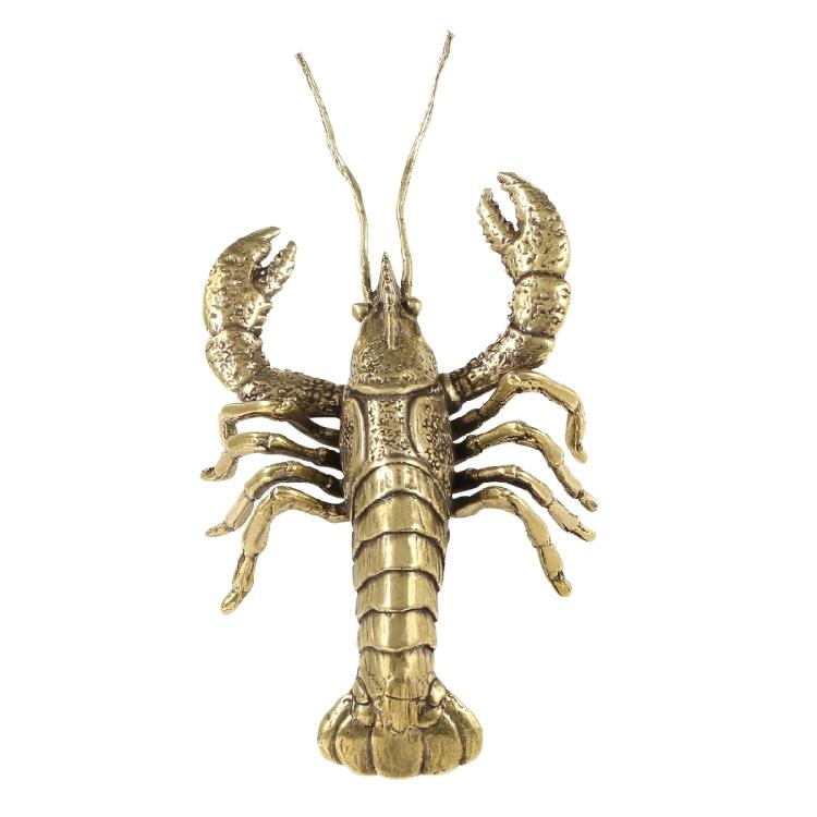 

Gold Crawfish Statues Figurines Metal Crawfish Sculptures Desktop Ornament for Rustics Home Decors Housewarmings Gift 1